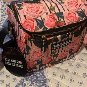 Betsey Johnson Pink Rose lunch bag